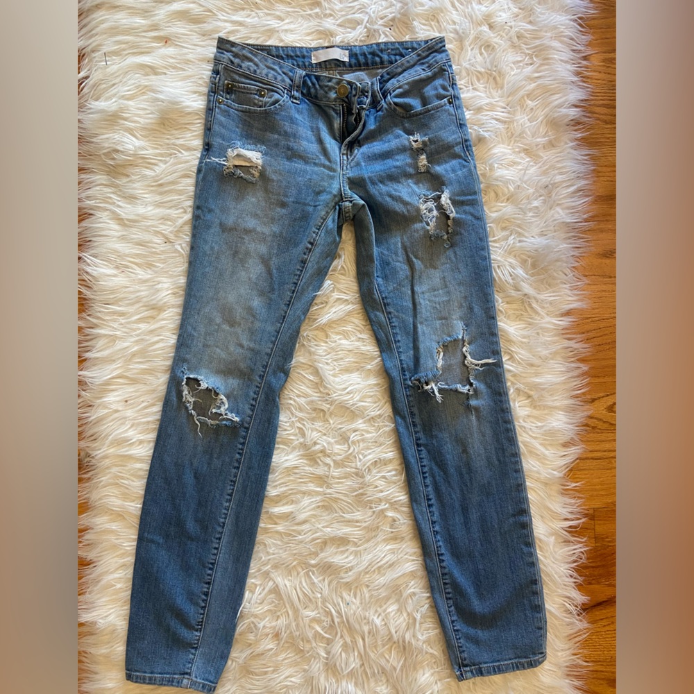 BP Distressed Boyfriend Jeans in Blue
